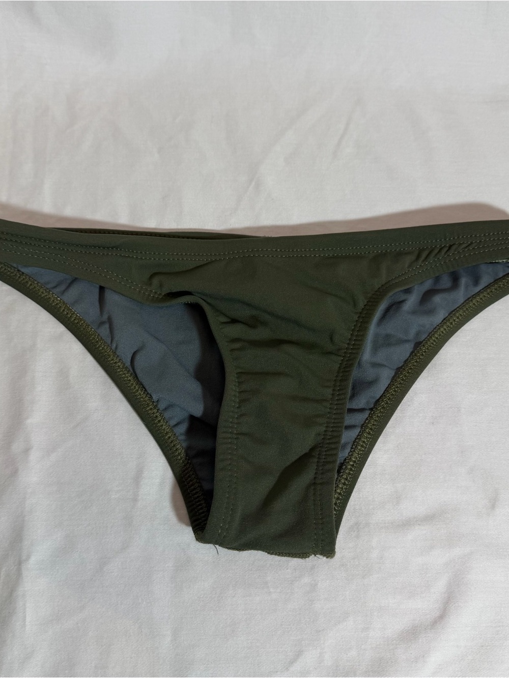 JOLYN Women's Size M Europe Bottom Olive Green Lined Drawstring Bikini Bottoms
